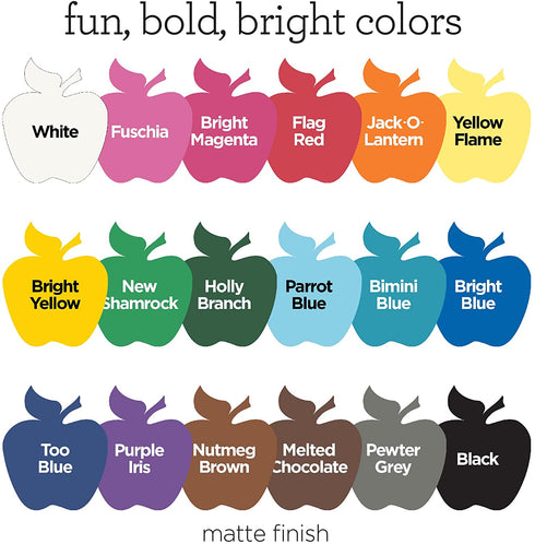 Apple Barrel PROMOABI Acrylic Paint Set, 2 Fl Oz (Pack of 18), Assorted Matte Colors, 18 Count