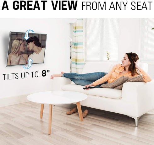 Mounting Dream Tilting TV Wall Mount for Most 37-70 Inches Flat Screen TVs, TV Mount - Wall Mount TV Bracket up to VESA 600x400mm and 132 lbs - Easy to Install on 16", 18", 24" Studs