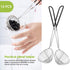 Hot Pot Strainer Scoops, Stainless Steel Hot Pot Strainer Spoons 2.5 inch Mini Mesh Skimmer Spoon Asian Strainer Ladle with Handle (Black,6 Pieces)