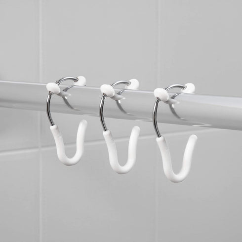 Umbra Flex Single Shower Rings, Set of 12, White/Chrome