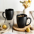 AmorArc Coffee Mugs Set of 6, Ceramic coffee mugs with large handle for Men Women friends, 16oz Coffee Mugs for Coffee,Tea,Latte,Cocoa. Easy to Hold&Clean, Dishwasher&Microwave Safe, Matt Black