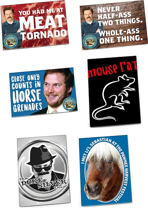 Parks and Recreation Merchandise, Refrigerator Magnets Set of 6