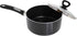 Mirro A79723 Get A Grip Aluminum Nonstick Sauce Pan with Glass Lid Cover Cookware, 2-Quart, Black