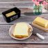 Hasense Porcelain Butter Dish with Bamboo Lid - Covered Butter Keeper with Butter Knife for Countertop, Airtight Butter Container with Cover for East West Coast Butter, Black