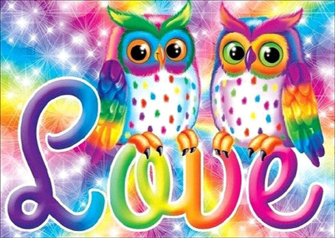 Cartoon Owl Love Diamond Painting - PigPigBoss 5D Full Diamond Painting by Numbers - Crystal Diamond Dots Kits Arts Crafts Cross Stitch Decor Gift (15.7 x 11.8 inches)
