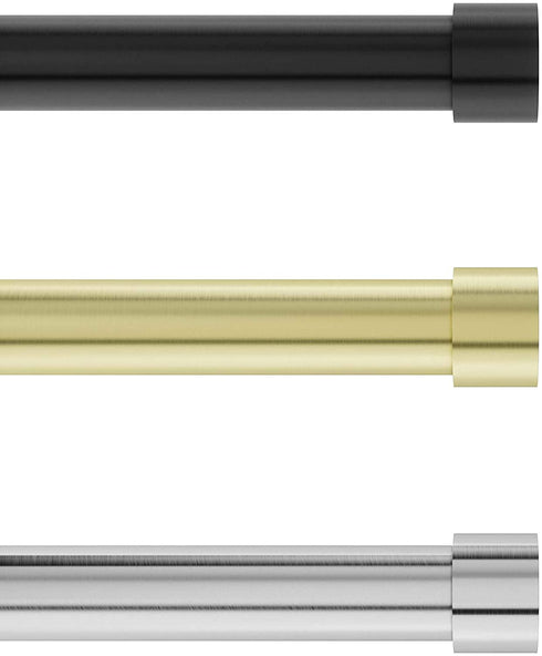 Umbra Cappa 1-Inch Curtain Rod, Includes 2 Matching Finials, Brackets & Hardware, 36 to 66, Nickel