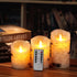 Tuyai Flameless Candles LED Candles Set of 3 (D 3.25 x H 4 5 6) Ivory Real Wax Pillar Birch Bark Effect Battery Operated Candles Dancing LED Flame 10-Key Remote Control and Cycling 24 Hrs Timer