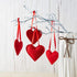 WILLBOND 30 Pieces Valentines Hanging Felt Heart Ornaments Red Felt Heart Christmas Ornaments for Wedding Valentine Party Decoration