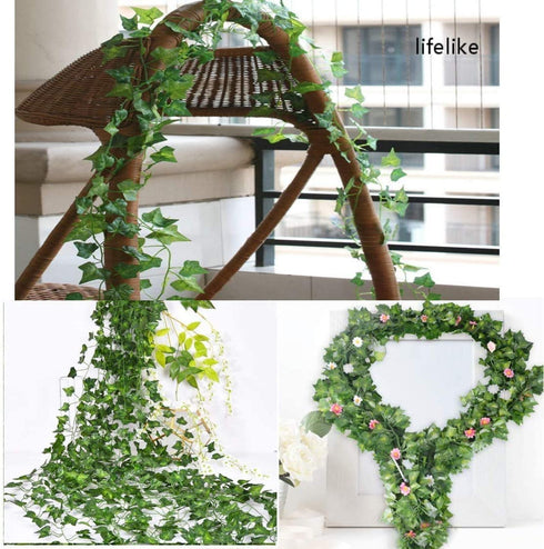 Anoak 24 Pack 180 Feet Artificial Ivy Garland Plant Garland Fake Ivy Leaves Hanging for Home Kitchen Garden Office Party Wedding Wall Decoration