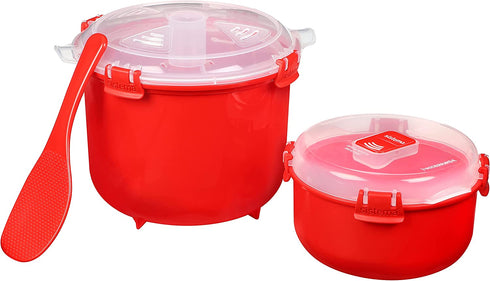 Sistema BPA-Free Rice Cooker (2.6L) & Round Microwave Food Container (915ml)