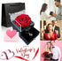 TURNMEON Preserved Red Real Rose with I Love You Necklace in 100 Languages,Enchanted Rose Flower Card Jewelry Storage Box Romantic Gift for Her Wife Girlfriend Women Valentines Day Anniversary Wedding