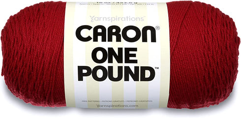 Caron 29401010562 One Pound Solids Yarn, 16oz, Gauge 4 Medium, 100% Acrylic - Claret- For Crochet, Knitting & Crafting ( 1 Piece )