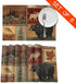 AWWMQ Rustic Lodge Bear Moose Deer Table Mats Set of 6 Washable Heat Insulation Non-Slip Placemat for Dining Table Mats 12x18 Inch