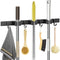 Piyl Broom Mop Holder Wall Mount Heavy Duty Tool Organizer Wall Hooks Storage For Lanudry Garden Garage Rack Hanger Organization Home Goods Black