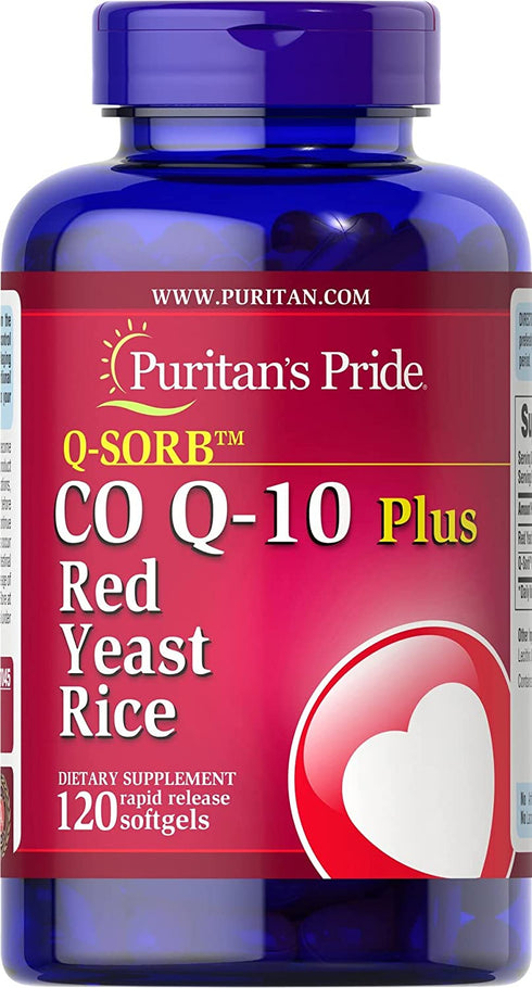 Q-Sorb CoQ10 Plus Red Yeast Rice,120 Rapid Release Softgels by Puritan's Pride