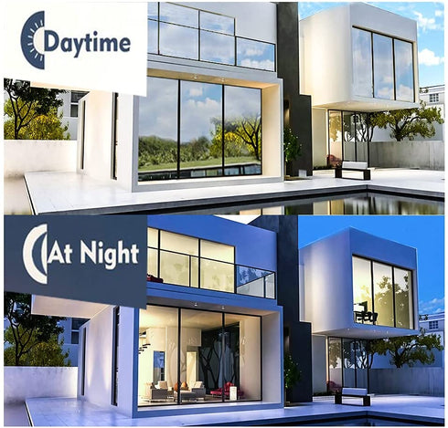 RTTECH Window Film Privacy One Way Mirror Window Tint for Home Sun UV Blocking Heat Control Daytime Privacy Solar Film Static Cling for Residential Office 35.6x78.7 Inches Blue-Silver