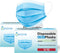 Wave Blue Disposable Face Masks | Indoor/Outdoor Protective Nose & Mouth Coverings with 3-Layer Safety Shield, Elastic Ear Loops & Comfortable Universal Design for Adults & Kids | Bulk Pack of 100