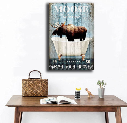 Moose Wall Art on Canvas Abstract Canvas Wall Art for Living Room Bedroom Wall Decor Modern Artwork for Home Decorations 16x24inch(40x60cm)