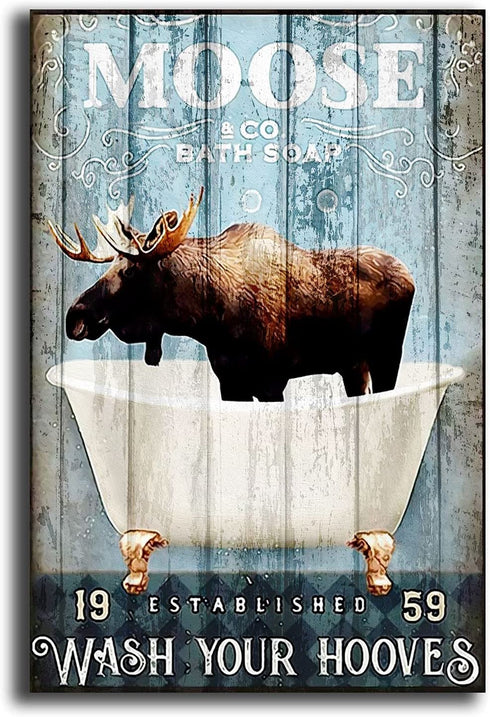 Moose Wall Art on Canvas Abstract Canvas Wall Art for Living Room Bedroom Wall Decor Modern Artwork for Home Decorations 16x24inch(40x60cm)