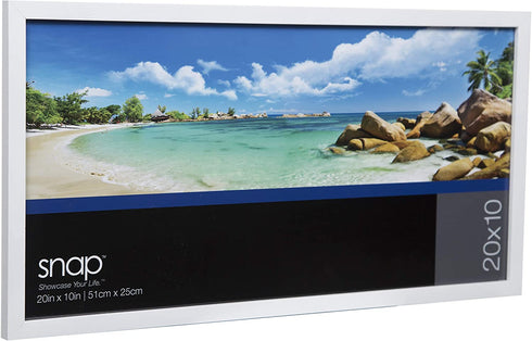 Snap 10x20 Wall Mount Size Picture Poster Frame, 10" x 20", White (13FW1309E)