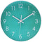 Modern Simple Wall Clock Indoor Non-Ticking Silent Sweep Movement Wall Clock for Office, Bathroom, Living Room Decorative 10 Inch Teal