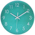 Modern Simple Wall Clock Indoor Non-Ticking Silent Sweep Movement Wall Clock for Office, Bathroom, Living Room Decorative 10 Inch Teal