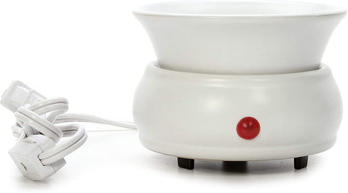 Hosley White Ceramic Electric Fragrance Candle Wax Warmer. Ideal for Spa and Aromatherapy. Use Brand Wax Melts Cubes Essential Oils and Fragrance Oils
