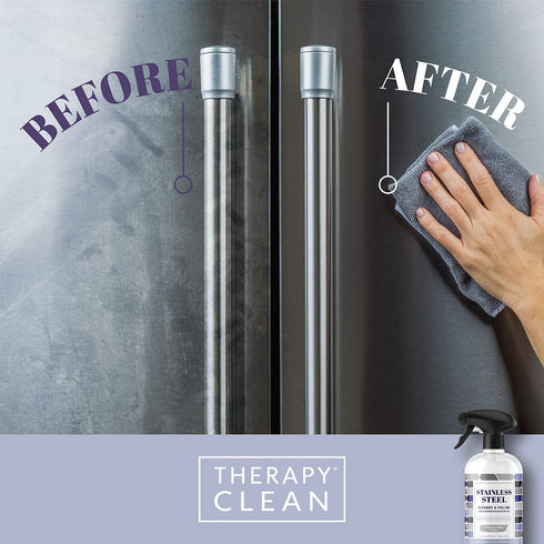 Therapy Stainless Steel Cleaner & Polish - 16 ounces (2 Pack) - Non-Toxic Fingerprint Removal and Leaves a Shine for Refrigerator Sink Grill