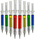 Bedwina Syringe Pens - (Bulk Pack of 24) Retractable Fun Multi Color Novelty Pen for Nurses, Nursing Student School Supplies, Birthdays, Stocking Stuffers and Party Favor Gifts
