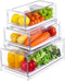 Set of 3 Fruit Vegetable Storage Container Refriger Organizer Food Bin Stackable Durable Pantry w Drawers,Pull-out Design Cabinet Containers w/ Lid Ventilation for Keeping Fruit Vegetable Fresh