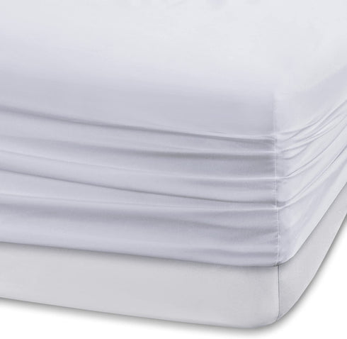 Comfort Spaces Coolmax Moisture Wicking Sheet Set Super Soft, Fade Resistant, 16" Deep Pocket, All Around Elastic - Warm Weather Cooling Sheets for Night Sweats, Full, White 4 Piece