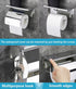 Toilet Paper Holder with Shelf, Toilet Tissue Holder with Phone Shelf, Bathroom Stainless Steel Tissue Roll Dispenser Storage,Wall Mounted 3M Self Adhesive No Drill Or Drilling with Screws