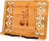 MEGREZ Bamboo Foldable Book Stand (13.2 x 9.4 inch) Reading Frame Rest holder Cookbook Stand/Tablet PC textbook/Music Document Stand/Desk Bookrest with Retro Hollow, Panda Pattern