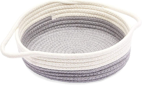Juvale Grey Woven Basket Set with Handles (9.8 x 8.7 x 2.8 in, 3 Pack)