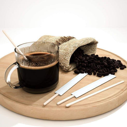 500 Pcs 7.5 Inch Paper Wrapped Coffee Stirrers, Individually Wrapped Coffee Stirrers, Wrapped Stir Sticks Disposable Wood Coffee Sticks for Coffee, Tea Gifts
