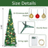 DomeStar 2.9Ft Tinsel Prelit Christmas Tree, Pop Up Artificial Pencil Slim Tree with 15PCS Christmas Balls for Xmas Decor Holiday Carnival Party Decorations