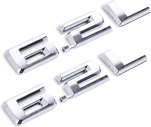 2 x 6.2L Emblems Badge for Silverado 2019-2021 Hood Emblem (Silver)