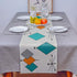 Vandarllin Cotton Linen Gray Table Runner Dresser Scarves Retro Modern Mid Century Geometric Non-Slip Burlap Rectangle Table Setting Decor for Wedding Party Holiday Dinner Home (13x70 inches Long)