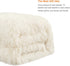 Toneed Soft Fluffy Throw Blanket for Girl Room, Plush Faux Fur Wool Blanket, 60'' x 80'' Furry Sherpa Reversible Fleece Blanket for Sofa, Couch, Bed and Home Decor, Creamy