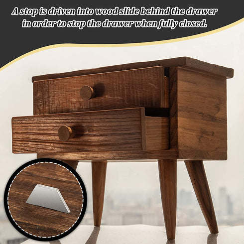 24 Pieces Drawer Stoppers for Dresser, Metal Drawer Stops Antique Style Drawer Stop Drawer Track Guide and Glides Stopper Furniture Parts Accessories for Drawers