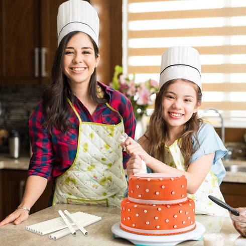 24 Pieces Plastic Cake Dowel Rod White Cake Dowel Rods, 0.4 Inch Diameter Support Rods for Stacking Tiered Cake Cake Sticks (12 Inch)