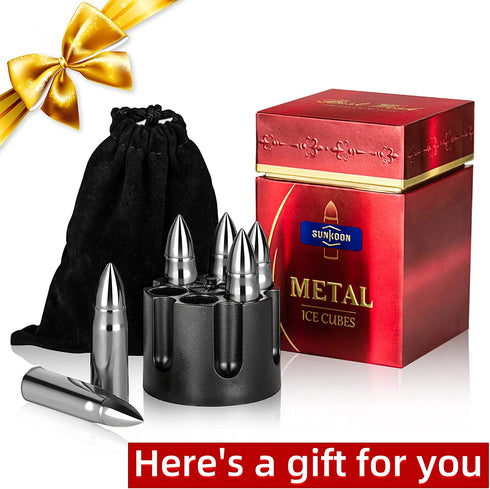 Gifts for Dad, Stainless Steel Whiskey Stone 6XL, Unique Fathers Day Christmas Birthday Stocking Stuffers Gift Ideas for Men Father Him, Chilling Ice Cubes Box Cool Gadgets Boyfriend Husband