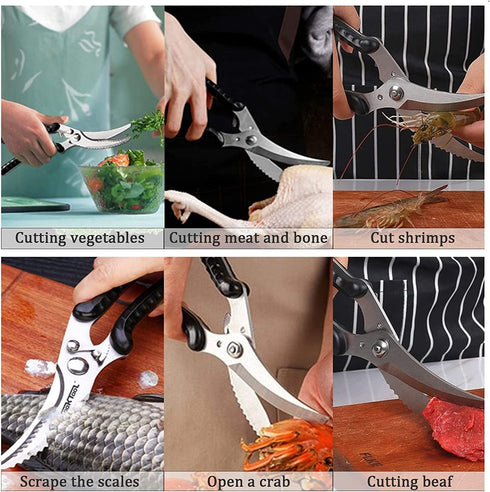 Kitchen Scissors, KOOKTOOL Kitchen Shears Heavy Duty Poultry Shears, Dishwasher Safe Meat Scissors, Kitchen Shears for Chicken, Bone, Poultry, Vegetable, Fish