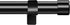 Curtain Rods for Windows 30 to 62 Inch, 1 Inch Black Curtain Rod Set, Stainless Steel Heavy Duty Drapery Rods with Adjustable Brackets for Room Divider, Bedroom, Living room, Kitchen, Bathroom, Black