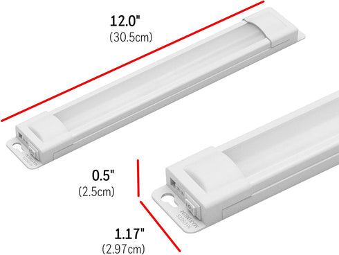 UltraPro 12in. Linkable LED Light Fixture, Selectable Brightness, Slim LED Strip Light, Under Cabinet Lighting, Kitchen Light, HI/OFF/LOW Switch, 44105 White