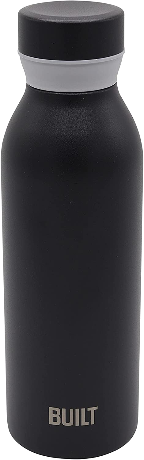 BUILT Cascade Water Bottle, 18 ounces, Black