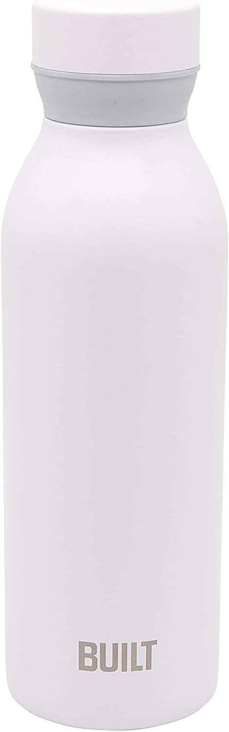 BUILT Cascade Water Bottle, 18 ounces, White