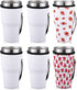 6 Pieces Sublimation Blank Reusable Iced Coffee Cup Sleeve Neoprene Insulated Sleeves Cup Cover Holder Sleeves Drinks Sleeve Holder for 30 oz - 32oz Cold Hot Beverages Drinks