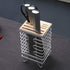 VANRA Metal Steel Knife Block Holder Kitchen Knife Storage Organizer Stand without Knives 8-Slot (White)