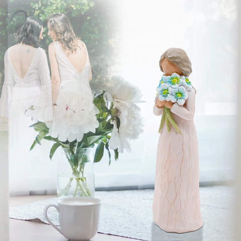 Guardian Angel Figurine, Hand Carved Collectible Figurine Decorative Ornament with Gift Box - Encouragement Gift to Show Love, Sympathy, Gratitude, Friendship or Blessing